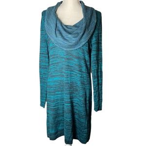 Soft Surroundings cowl neck dress size L green